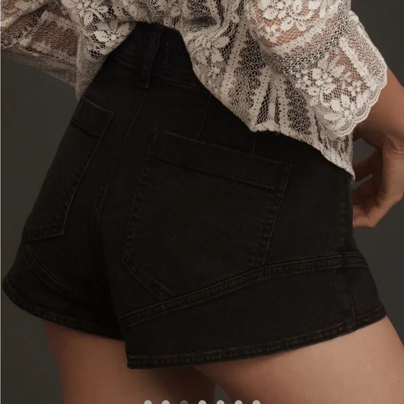NWT Anthropologie Pilcro Micro Denim Shorts Black Sizes 27,28,29,30 - Picture 8 of 12